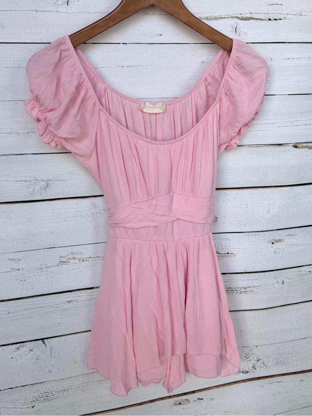 Altar'd State Off-The-Shoulder Ruffle Skort Romper- Small - Picture 3 of 5
